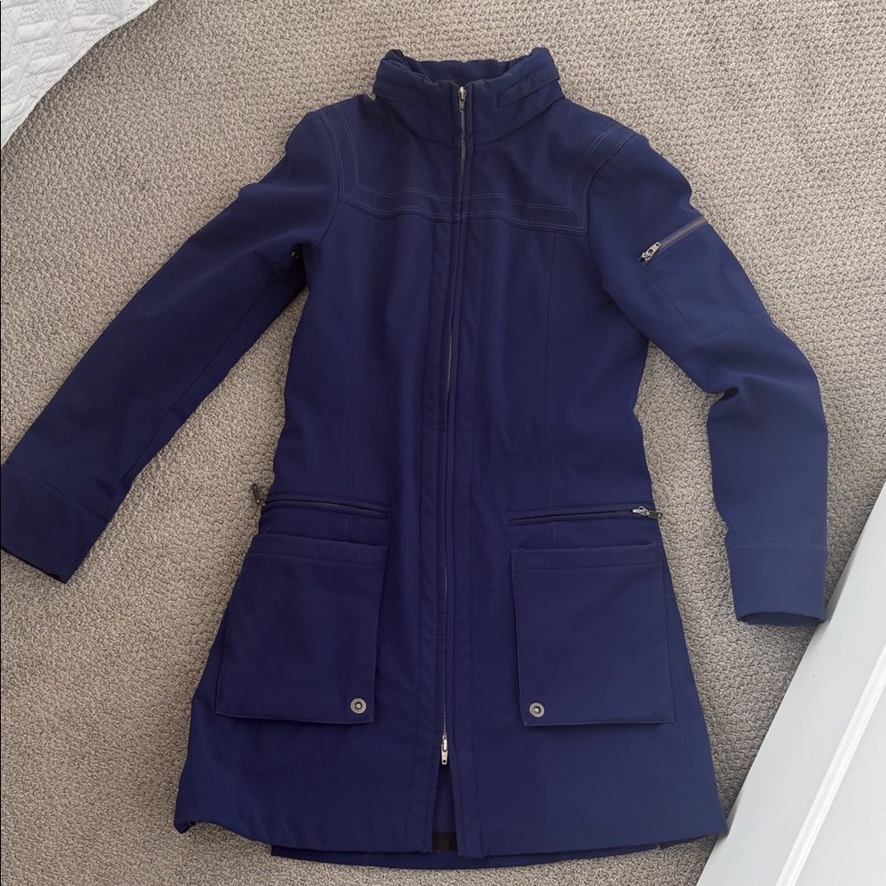 Roots Women's Navy Long Zip-Up Trench Coat